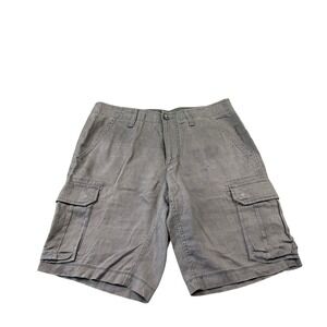 Hugo Boss Gray Pure Linen Men's Lounge Cargo Drawstring Short Size 32R